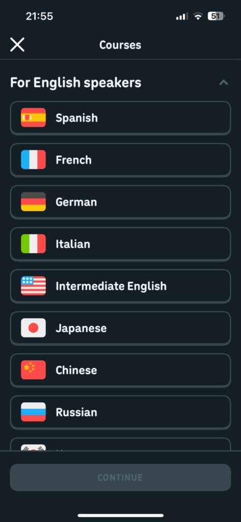 Duolingo ulike språker du kan velge